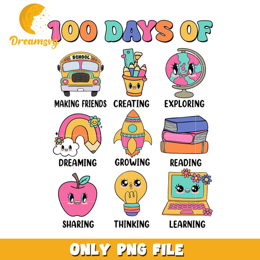 100 Days Of School PNG Cute Clipart