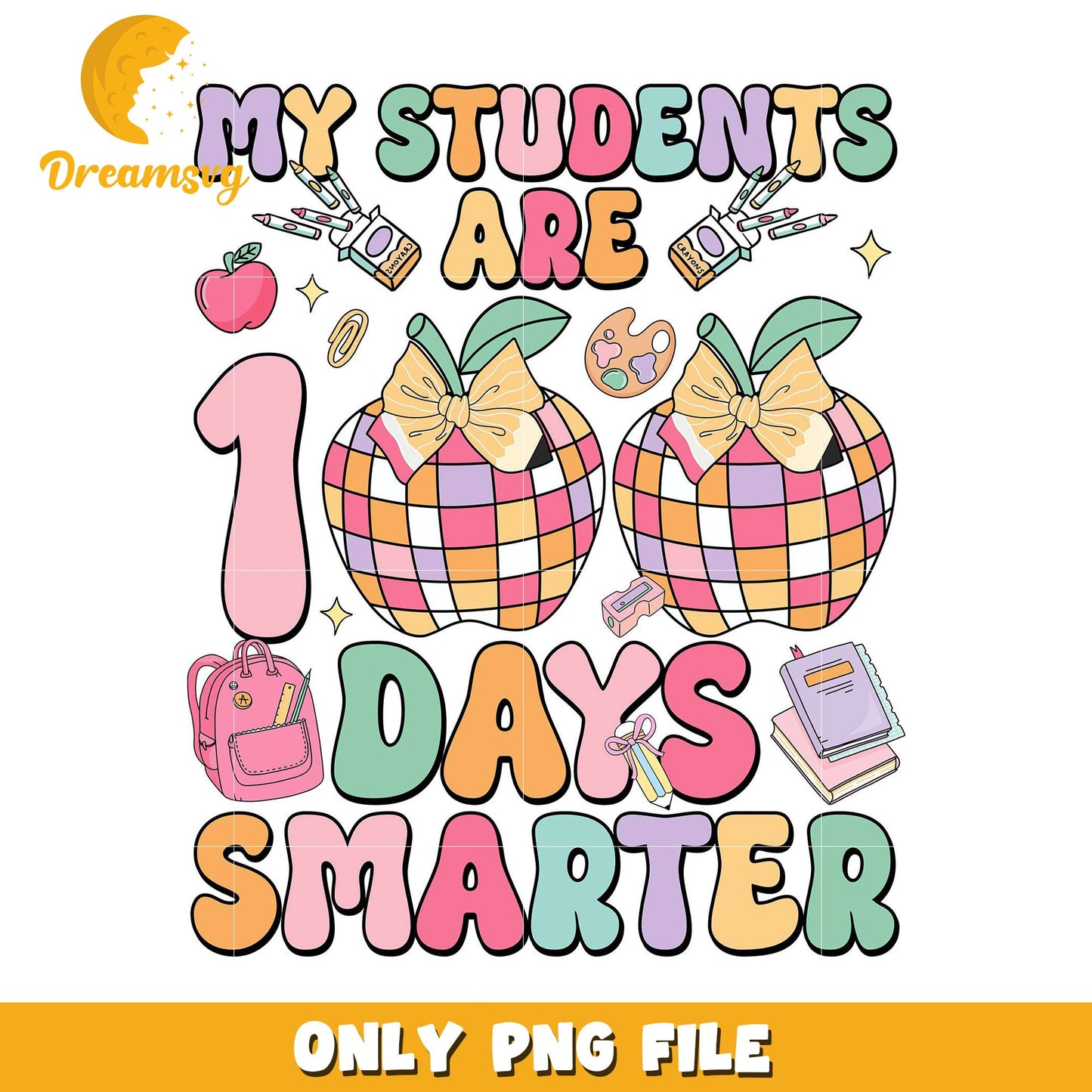 100 Days Smarter Students PNG