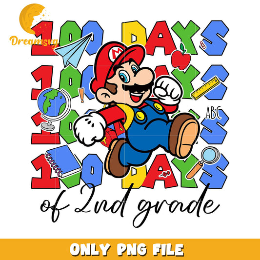 100 Days of 2nd Grade Mario PNG
