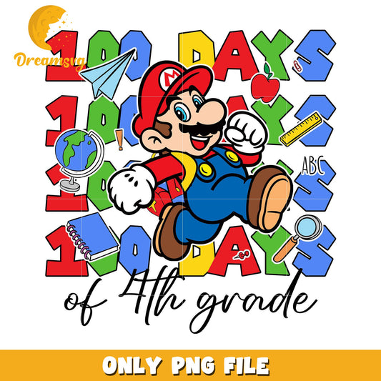 100 Days of 4th Grade Mario PNG