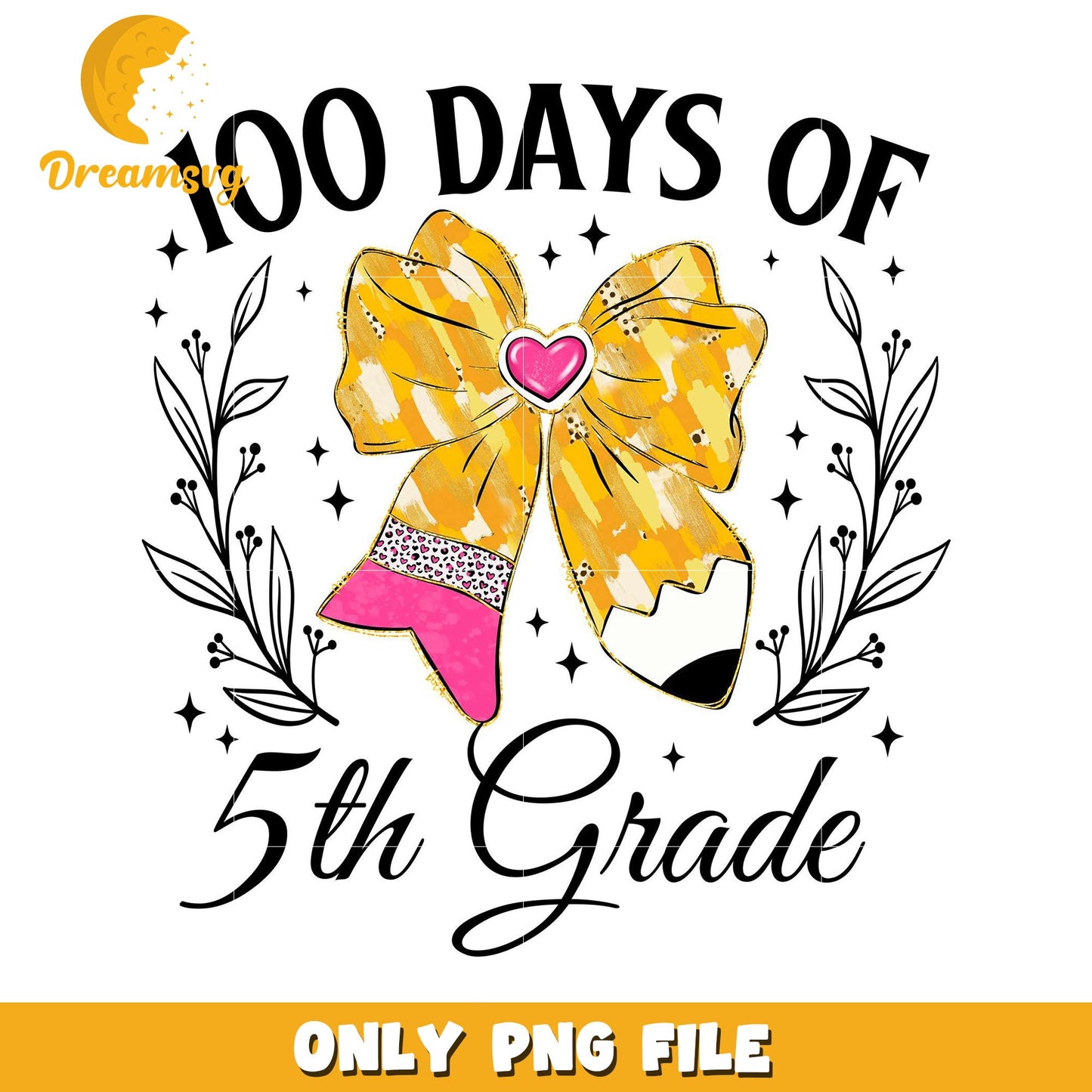 100 Days of 5th Grade Celebration PNG Clipart Design