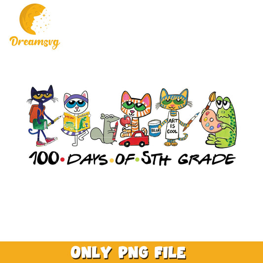 100 Days of 5th Grade PNG Classroom Cats