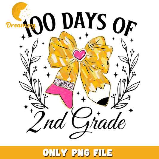 100 Days of Fun 2nd Grade PNG Graphic Download