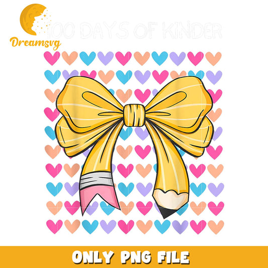 100 Days of Kinder Pencil Bow PNG