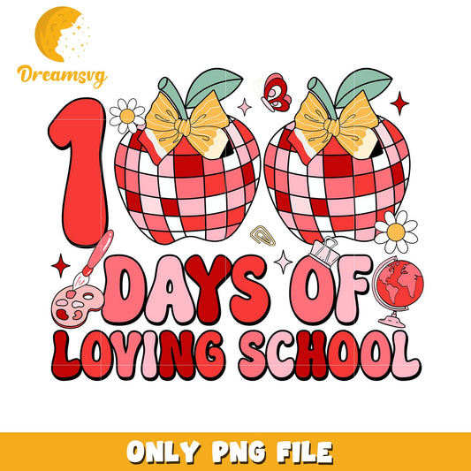 100 Days of Loving School Cute PNG Graphic Design