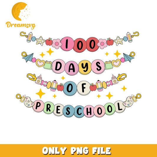 100 Days of Preschool PNG Banner