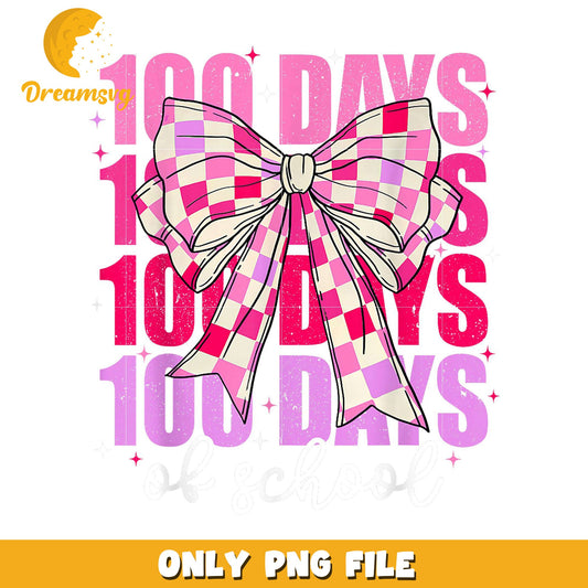 100 Days of School Bow Design PNG File for Celebrations