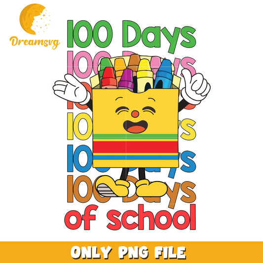 100 Days of School Crayon PNG