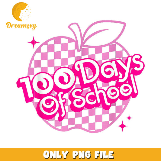 100 Days of School Cute Apple PNG Graphic Design