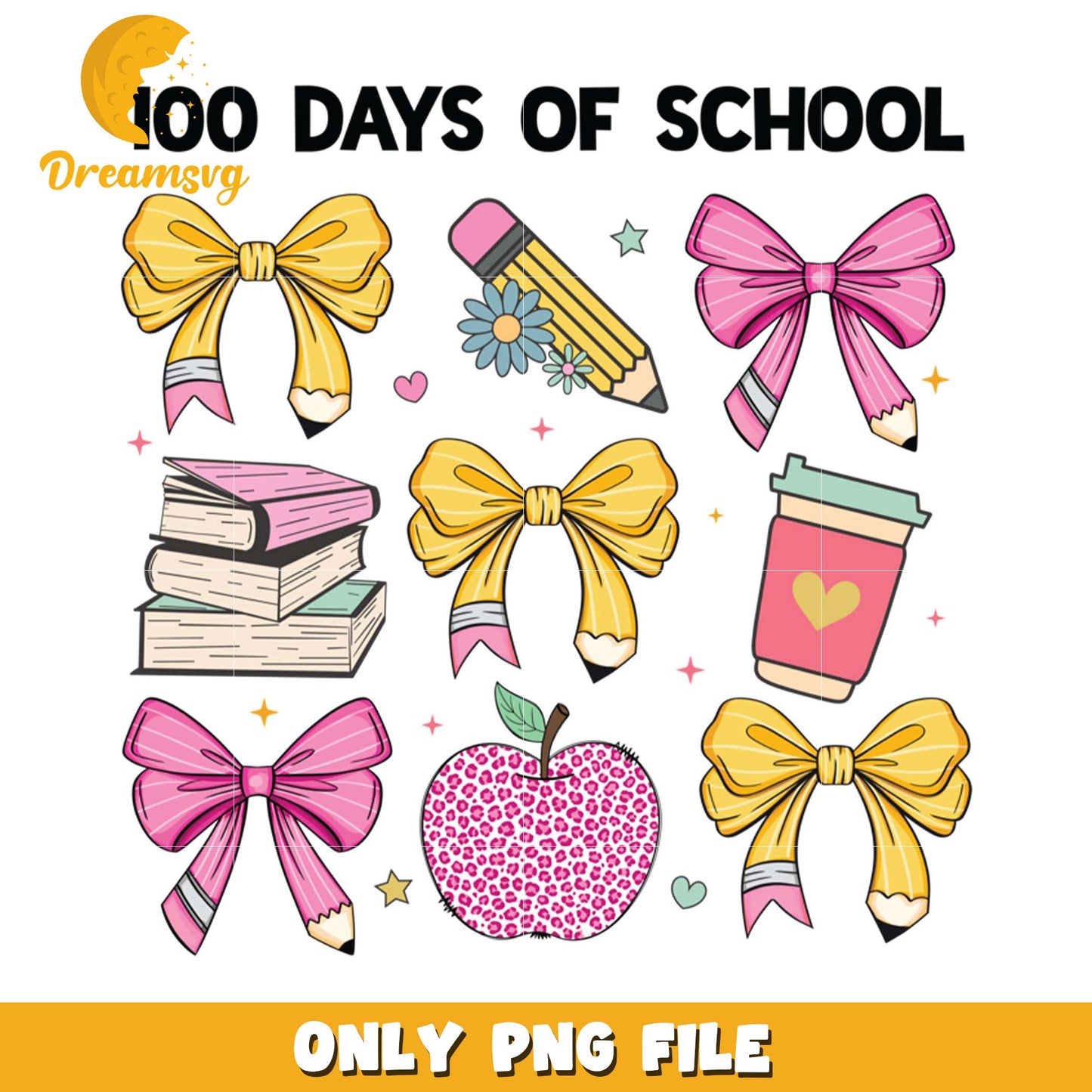 100 Days of School Cute PNG Clipart for Creative Projects