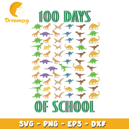 100 Days of School Dinosaur SVG Cut File