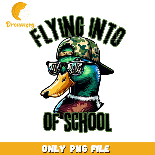 100 Days of School Duck PNG Design