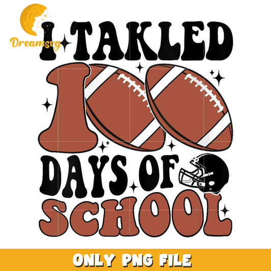 100 Days of School Football PNG