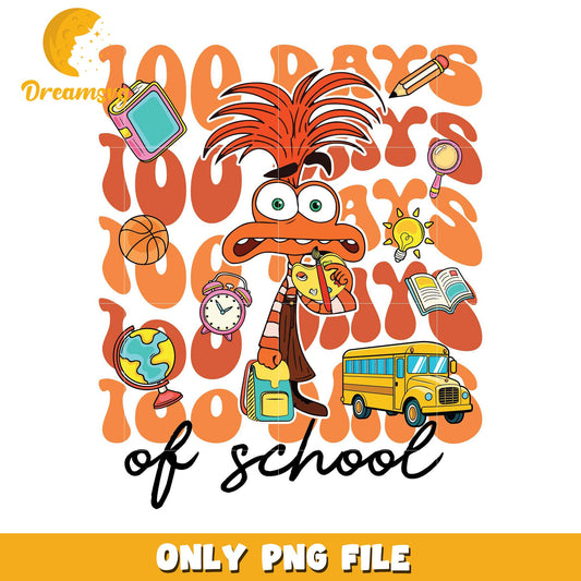 100 Days of School Fun PNG Art Print Design