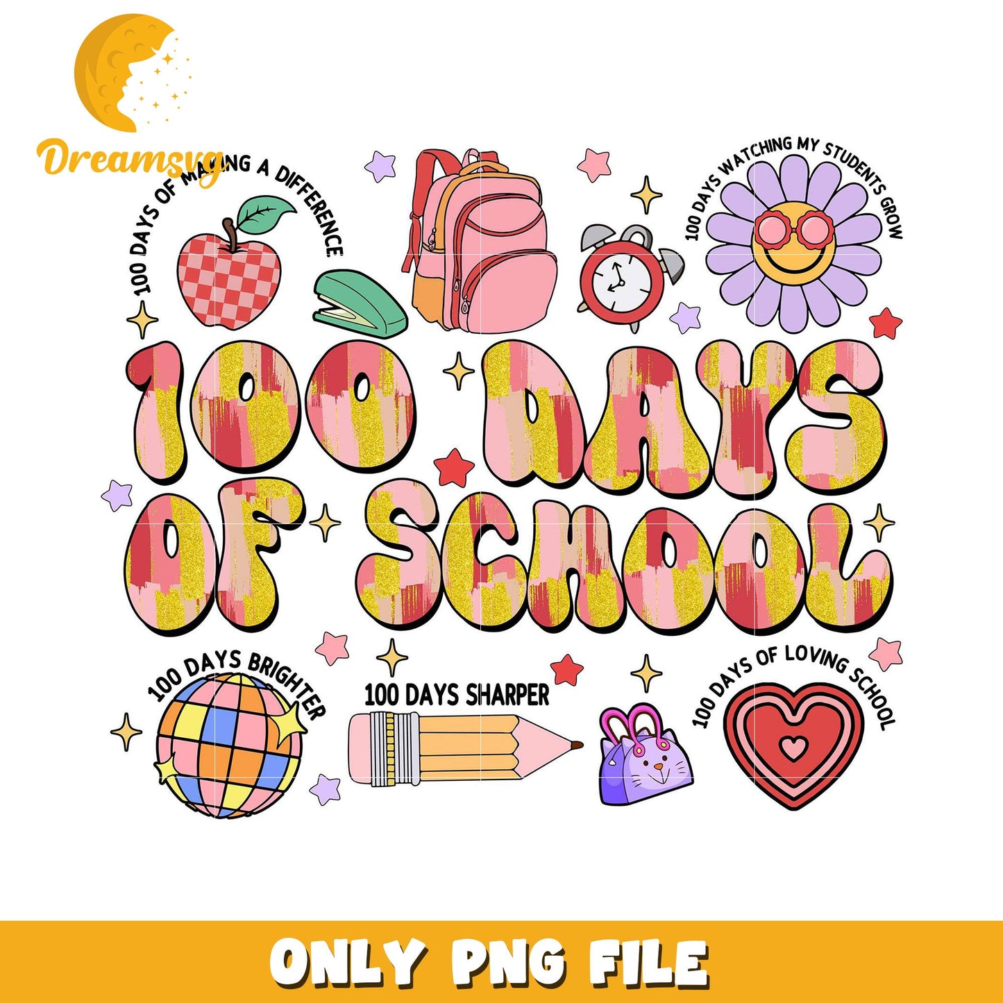 100 Days of School Fun PNG Clipart and Graphics