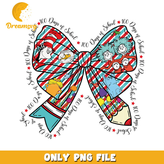 100 Days of School PNG Bow Clipart