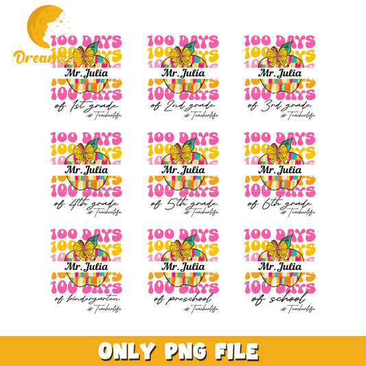 100 Days of School PNG Bundle K-6th Grade