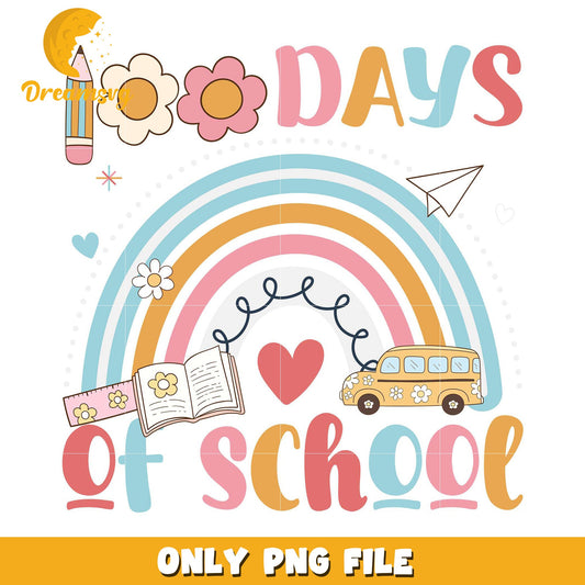 100 Days of School PNG Rainbow