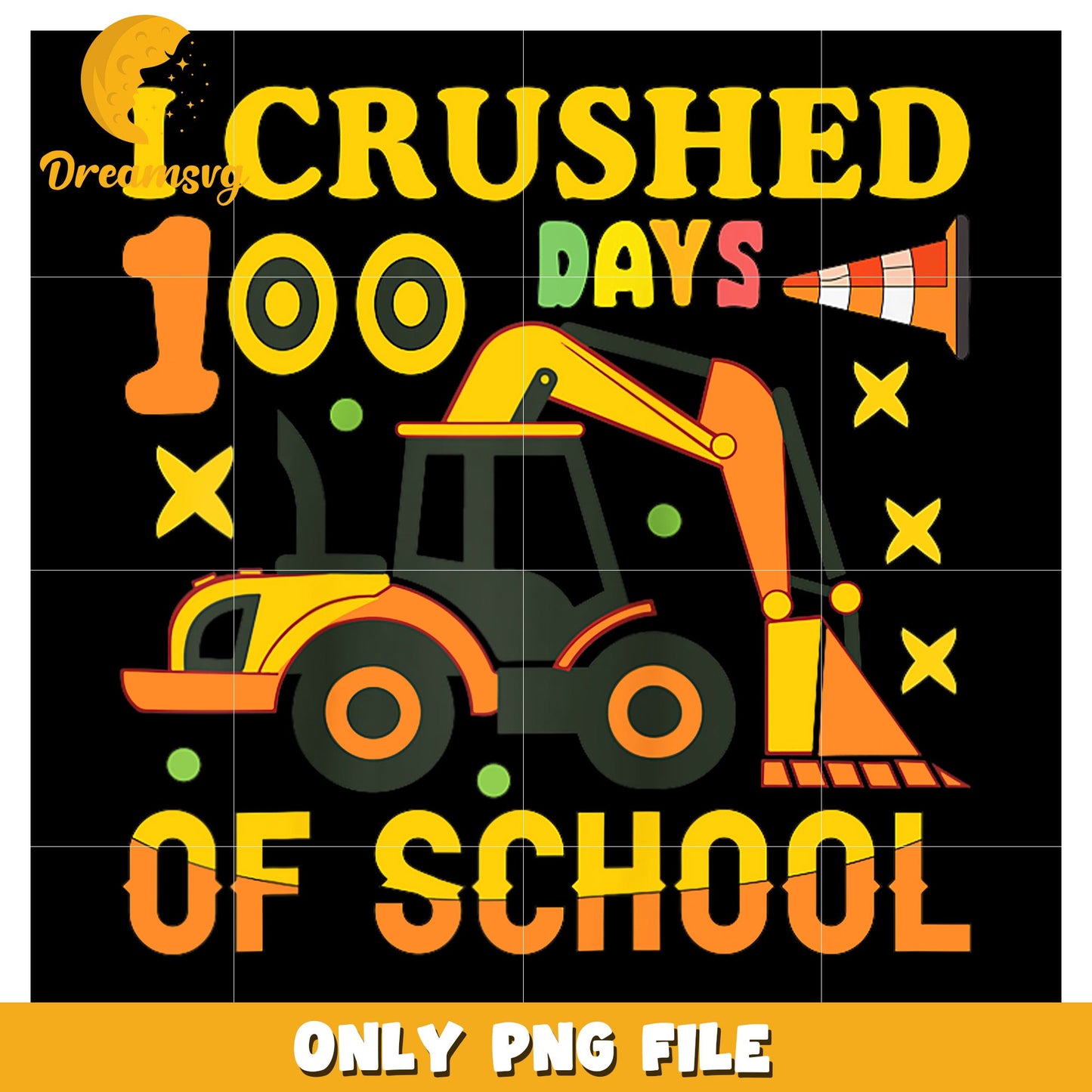100 Days of School Tractor PNG