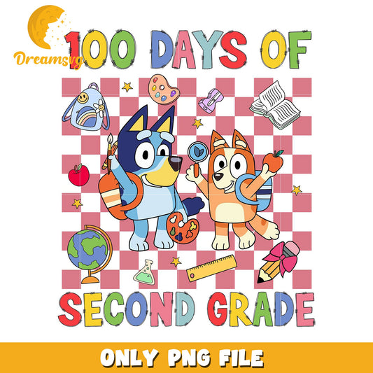 100 Days of Second Grade PNG Digital Download Image