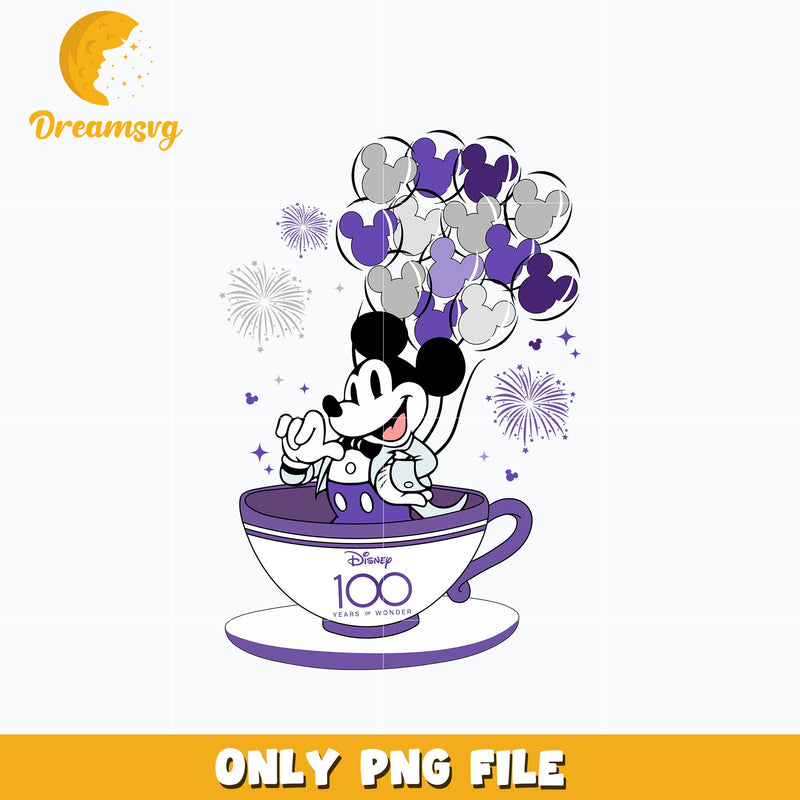 Cup tea Mickey mouse design png