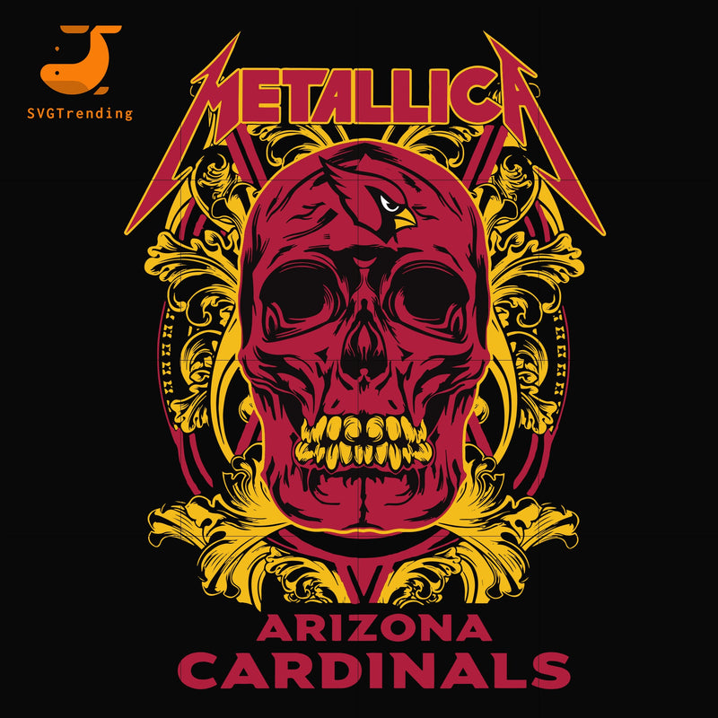 skull metallica Arizona Cardinals svg, png, dxf, eps digital file NNFL00013