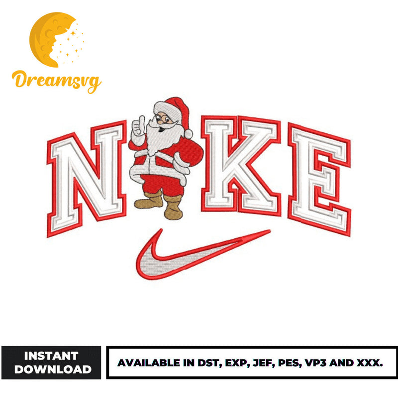 Santa Nike embroidery design