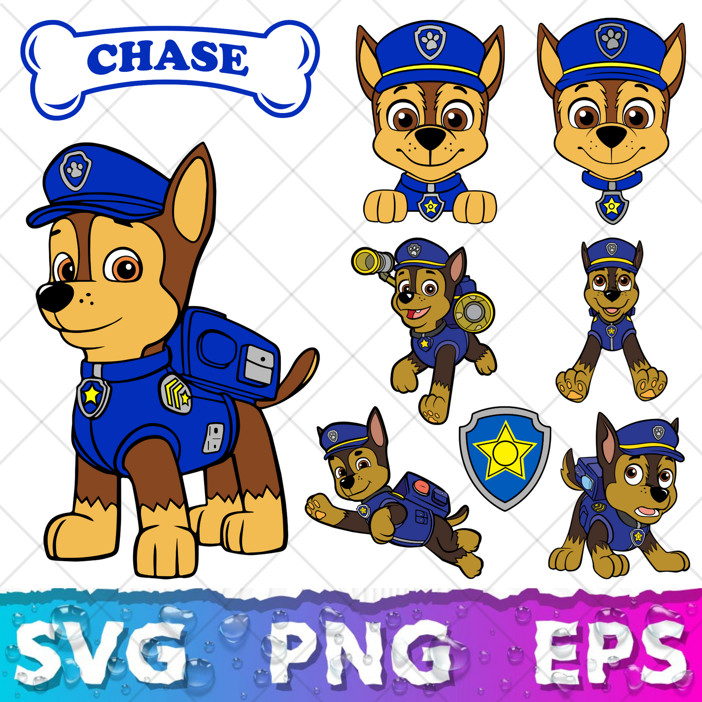 Paw Patrol Cliparts Bundle, Paw Patrol SVG Cut Files for Cricut / Silhouette, Paw Patrol Alphabet SVG, PNG, DXF