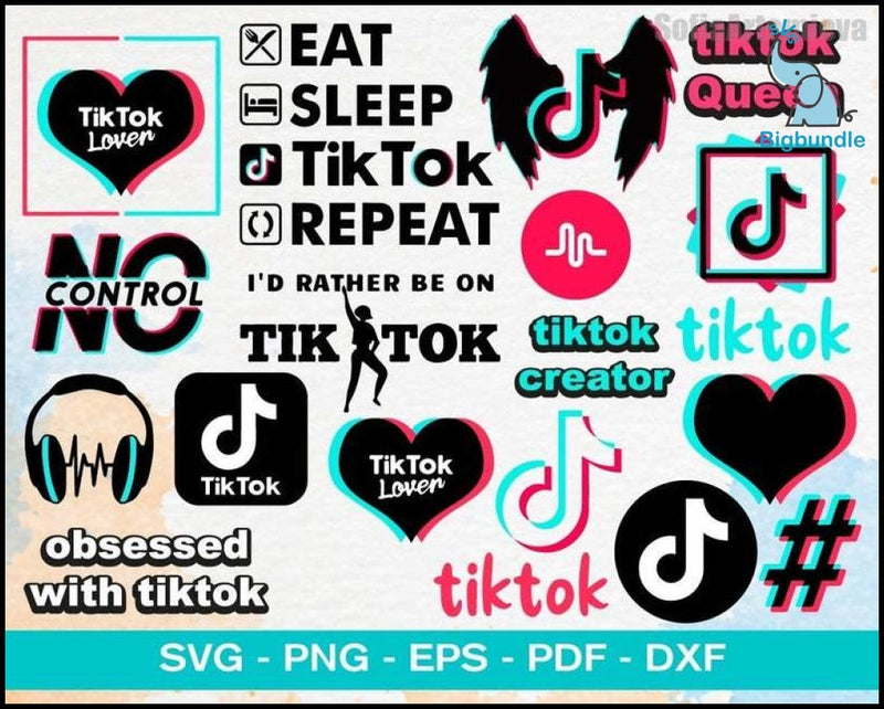 1100+ TikTok Svg Bundle 2.0, Bundle svg, eps, png, dxf