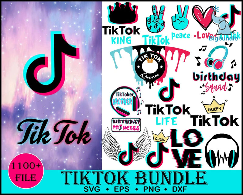 1100+ TikTok Svg Bundle 2.0, Bundle svg, eps, png, dxf