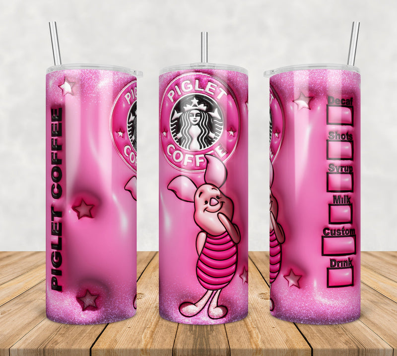 Piglet Inflated 3D Tumbler Wrap Png, SG100723111