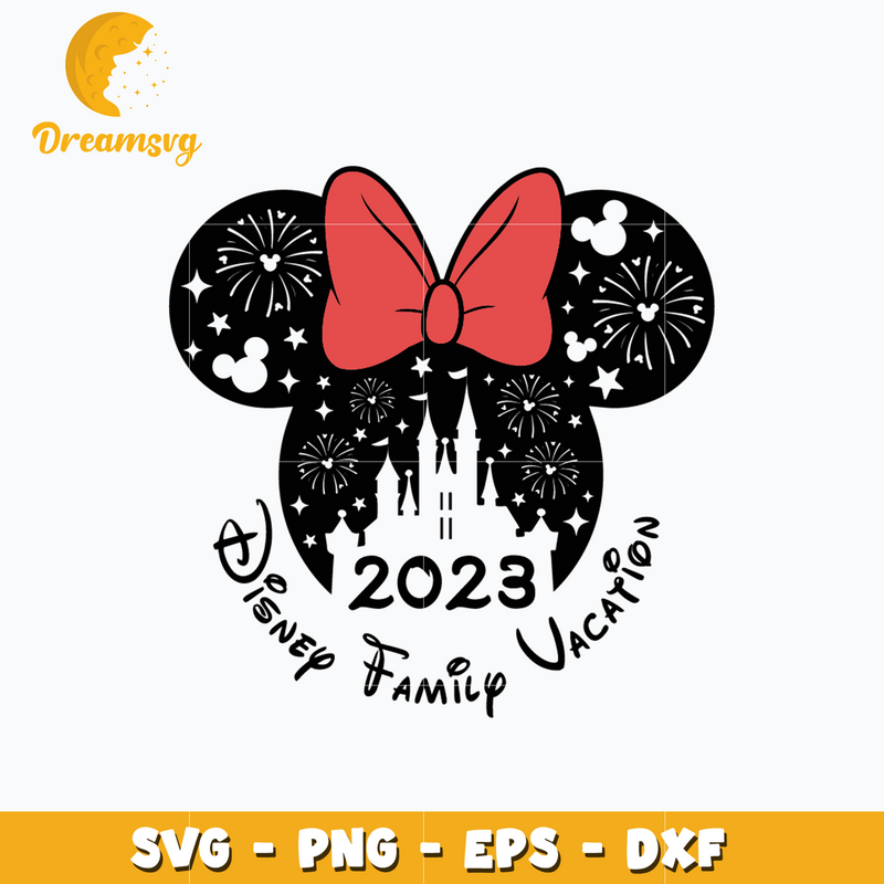 Minnie head disney family vacation 2023 svg