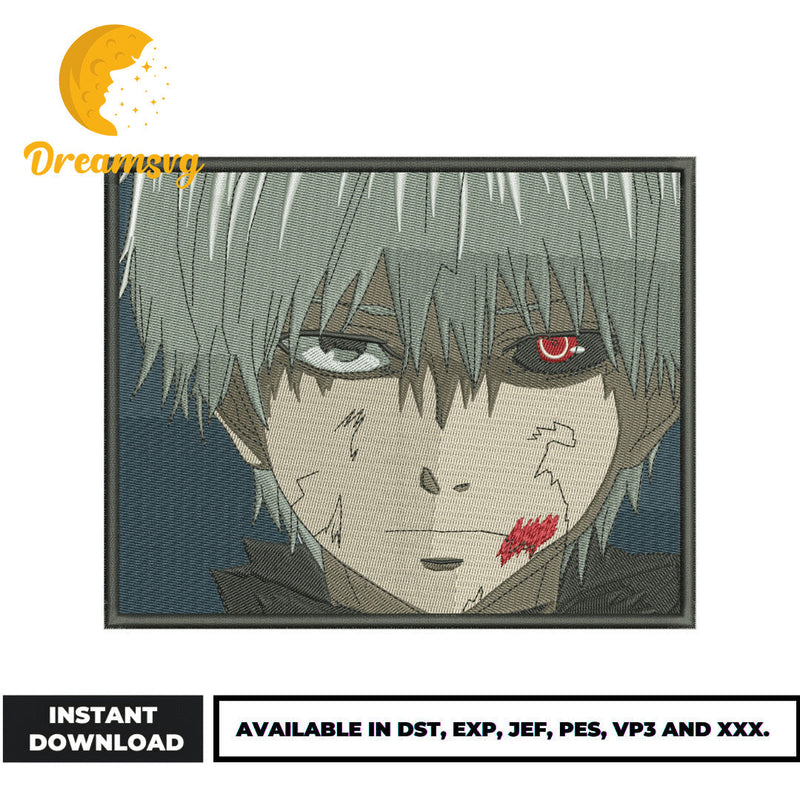 Kaneki ken face embroidery design