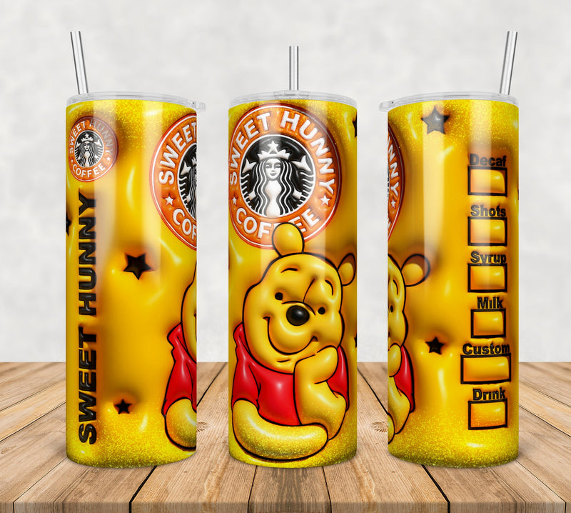 Pooh Bear Inflated 3D Tumbler Wrap Png, SG100723112