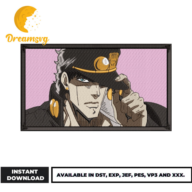 Jotaro Kujo face embroidery design