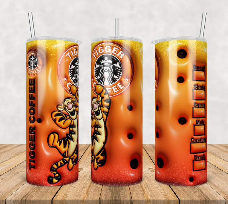 Tiger Inflated 3D Tumbler Wrap Png, SG100723114