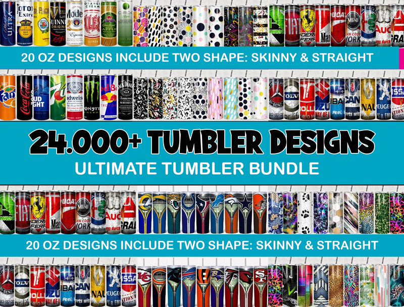 24.000+ Tumbler Designs Bundle PNG High Quality, Designs 20 oz sublimation, Bundle Design Template for Sublimation