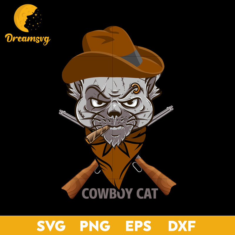 COWBOY CAT Vector file svg, Halloween svg, png, dxf, eps digital file.