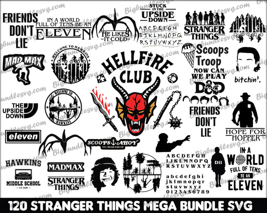 620+ Stranger Things SVG Bundle, Hellfire Club Svg - Digital download