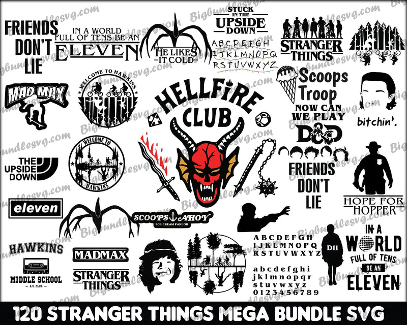 Stranger Things SVG Bundle, Stranger Things PNG Bundle, Stranger Things Bundle