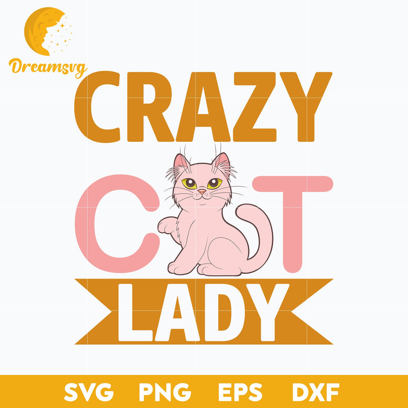 Crazy cat lady svg, Halloween svg, png, dxf, eps digital file.