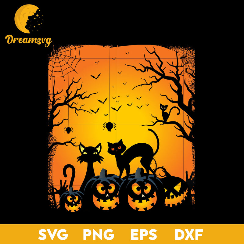 Cat hallowen svg, Halloween svg, png, dxf, eps digital file.