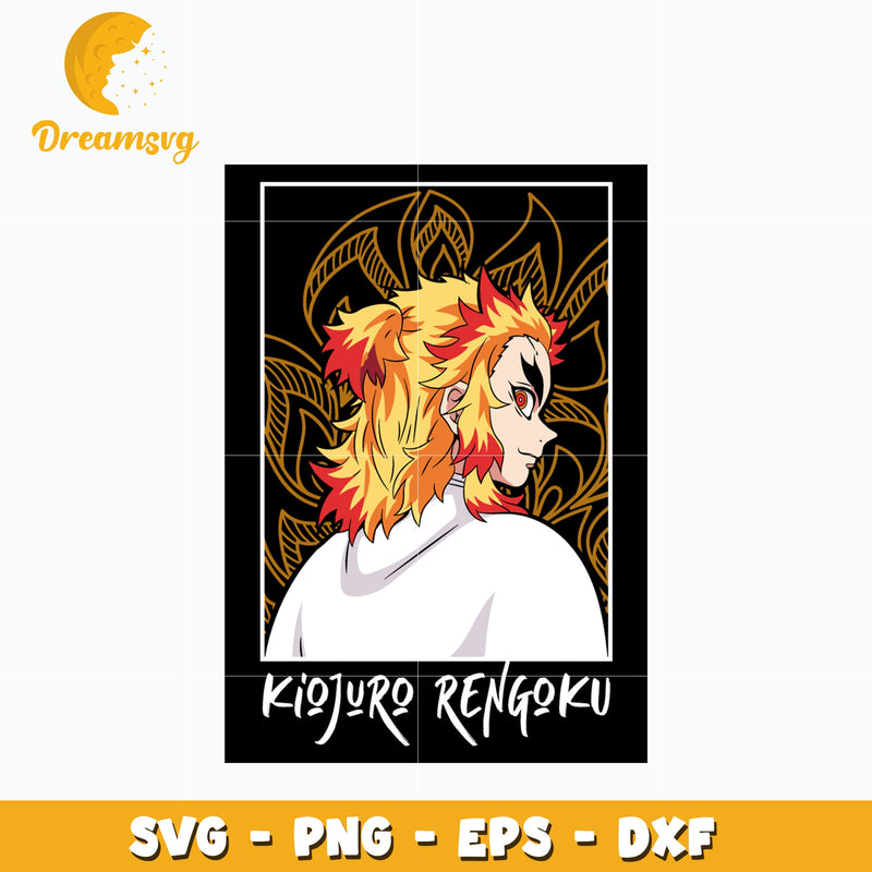 Rengoku Kyoujurou design svg, anime svg, Kimetsu no Yaiba svg