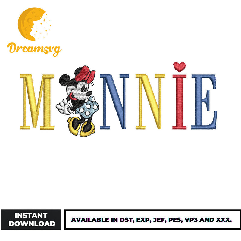 Minnie disney embroidery design