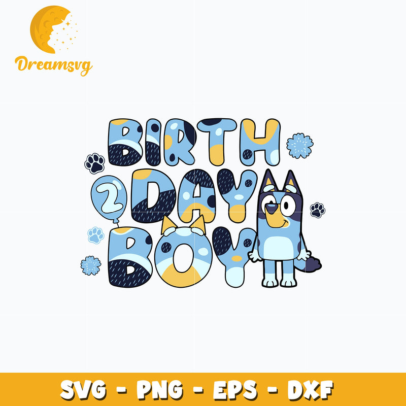 Bluey birthday 2nd boy svg