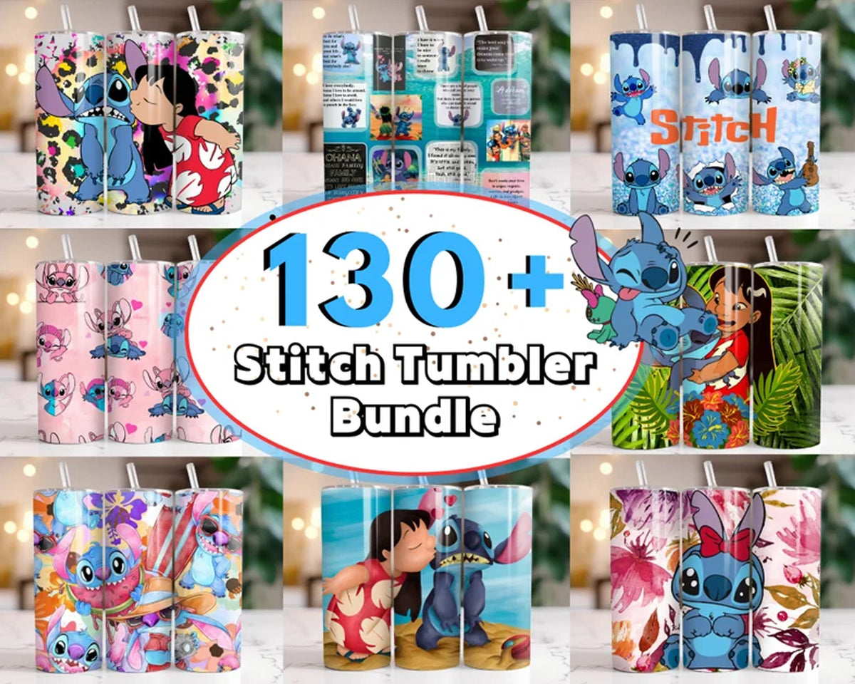 130+ Stitch Tumbler Wrap Bundle, Stitch Tumbler Wrap, Instant download