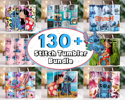 130+ Stitch Tumbler Wrap Bundle, Stitch Tumbler Wrap, Instant download