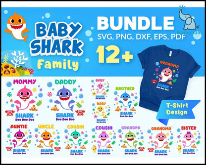 135+ Baby Shark SVG Mega Bundle, Bundle svg, eps, png, dxf