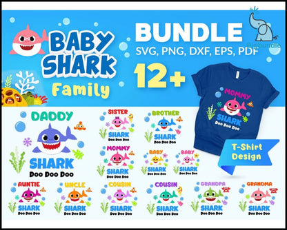 135+ Baby Shark SVG Mega Bundle, Bundle svg, eps, png, dxf