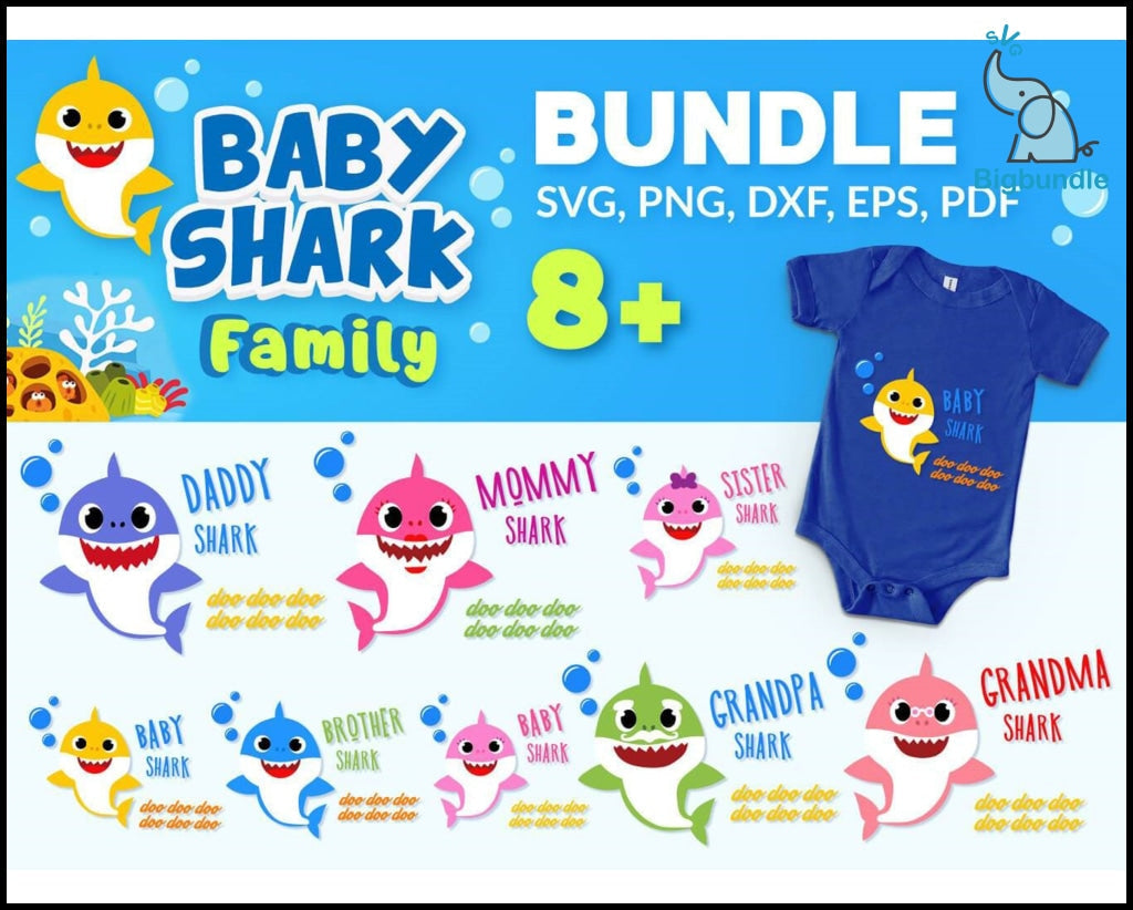 135+ Baby Shark SVG Mega Bundle, Bundle svg, eps, png, dxf
